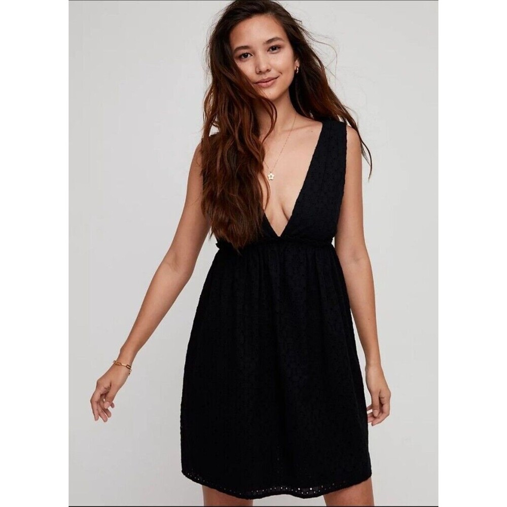 Aritzia Sunday Best Womens Sz S Avianna Dress Sleeveless Black Cotton Pockets